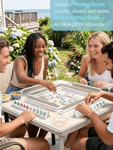 Set de Mahjong Americano con 166 Fichas Acrílicas y Estuche de Viaje miniatura 5