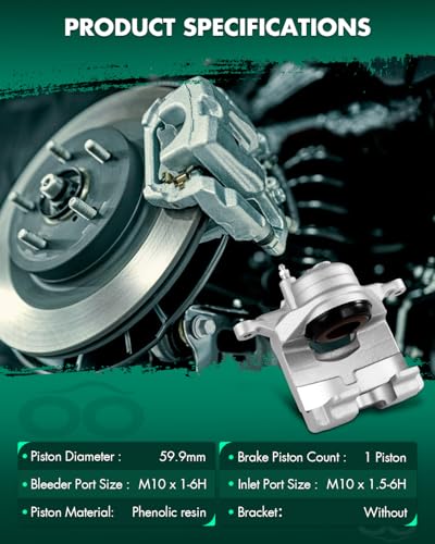 Image of SCITOO 185329 Front Left Disc Brake Caliper Assembly Without Bracket For Buick For Encore /For Verano,For Chevy For Cruze /For Orlando /For Trax /For Volt