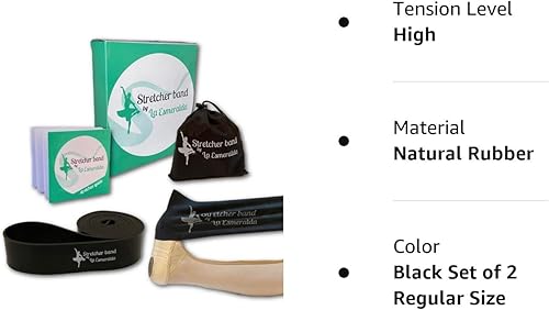 Miniatura 10 de La Esmeralda Juego de 2 bandas elásticas para ballet, bailarines, gimnasia. Bandas de resistencia para mejorar la flexibilidad, la división y la
