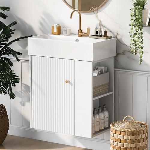 Amazon.com: LUMISOL 21.6" Small Bathroom Vanity with Sink, Modern ...