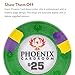 Playzaic 10-gram Phoenix Professional Poker Chips (100-pack) Real Clay Set - Bulk Casino Chips with Denominations for Texas Holdem, Blackjack - Betting Game Accessories ($25 Green)