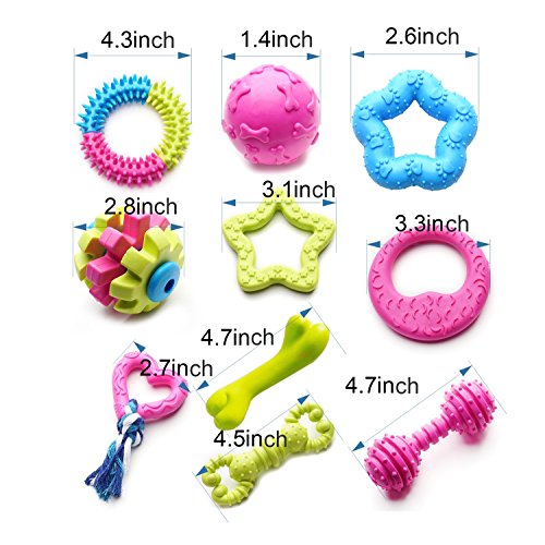 Szkokuho (Pack Of 17 Durable Pet Puppy Dog Chew Toys Set,Puppy Teething Ball Toys Puppy Rope Dog Tug Toy Safety Design, For Small Dogs #TOP1