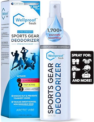 2-in-1 Sports Cleaner & Odor Eliminator - 3X Powerful Nano-Enzyme Deodorizer for Gloves Hats Helmets Shoes Clothes Bags Sports Equipment & Athletic Gear | Plant-Based | Remove Stink & Dirt