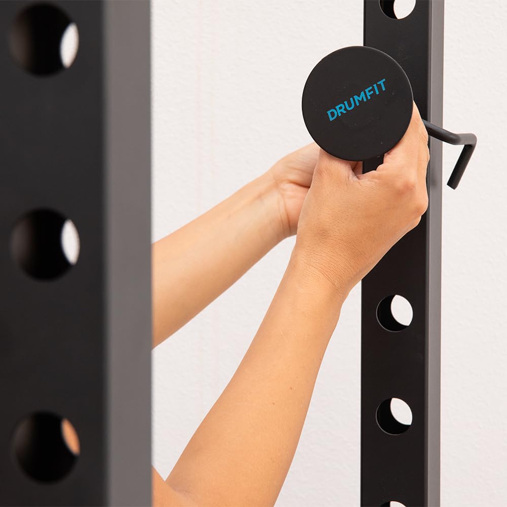 Cecotec Torre y Jaula Multiestación de Musculación, Rack de Dominadas y Fondos Drumfit PullUps 4000 Power Tower. Acolchado y con Agarres Antideslizantes, Altura Ajustable, Máximo Peso 120Kg