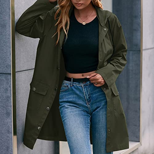 Chubasquero ligero impermeable Softshell para mujer y chaqueta larga funcional transpirable 3
