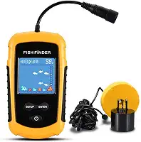 Funien Tela colorida LCD portátil com fio localizador de peixes sonar de profundidade de 100 m Echo Sounders Fishfinder