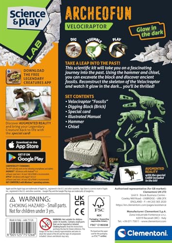 Clementoni Science&Play Dig & Discover - Velociraptor, Dino Kit for Kids 6+ Years, Made in Italy, 75126, 15cm x 5.5cm x 21cm - Image 3