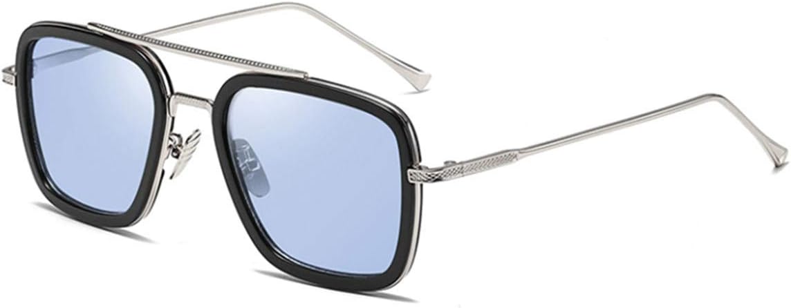 Tony Stark Sunglasses for Men Women Vintage Square Metal Frame Spider Man Eyeglasses