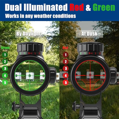 UUQ 3-9x40AO-32AO Rifle Scope with Red & Green Illumination - Long Range Hunting Optics for Air Sniper, Crossbow, Airsoft, Pellet Gun, BB, Airgun - Waterproof, Fog-Proof