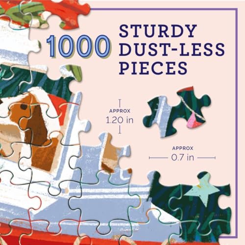 Image of eeBoo English Seaside Christmas 1000 Piece Square Jigsaw Puzzle, 23 inch x 23 inch
