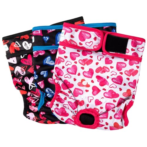 Image of Paw Legend Washable Reusable Female Dog Period Diapers for Heat Doggie Puppy Diapers for Female Dogs (3 Pack,X-Small)