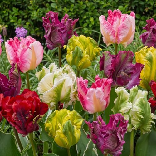 Dutch Bulbs 25x Papagei Tulpenzwiebeln Mix, Winterhart und Mehrjährig, Mischung aus 5 Sorten, Tulpen 25 Stück fur Garten, Töpfe, Balkon, Winterharte Frühblüher aus Holland (Kein Samen)
