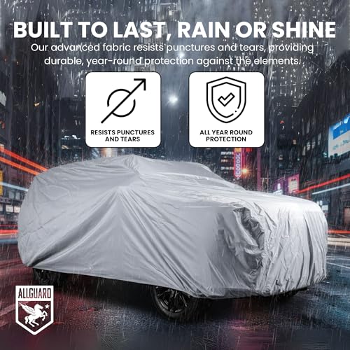 Image of Weatherproof Light Car Cover for Full-Size SUV Vehicles - Size SU07 - All-Weather, Scratch-Resistant - Full Exterior Cover, Must-Have Automobile Accessories