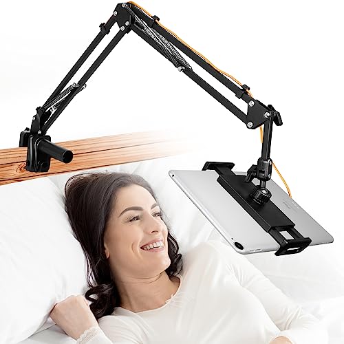 ChromLives Soporte de Tablet para Cama Soporte de Tablet Escritorio 360 ° Brazo de Aluminio Giratorio Estable y Compatible iPad/iPhone/Kindle/M-Switch/iPad Mini/iPad Pro/iPad Air/E-Reader