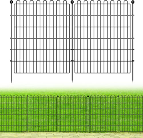 ​​Clôture d'étang,Clôture Jardin Métallique 10 Panneaux (75x81cm) avec 11 Piquets d'Ancrage, Grillage pour Enclos à Chien, Démarcation de Terrain et Bassin​​