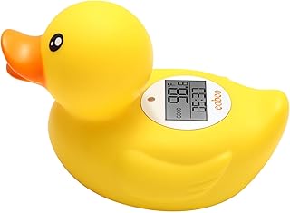 Duck Baby Bath Thermometer - Instant Read Safety Bath Thermometer with Water Temperature Alerts & Bath Time Timer - Floating Bath Toy & Digital Room Thermometer - Essential Must-Have for Newborn