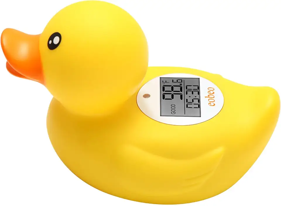 Termômetro De Banho Duck Baby - Termômetro De Banho De Segurança De Leitura Instantânea Com Alertas De Temperatura Da Água E Cronômetro De Banho - Brinquedo De Banho Flutuante E Termômetro Dig