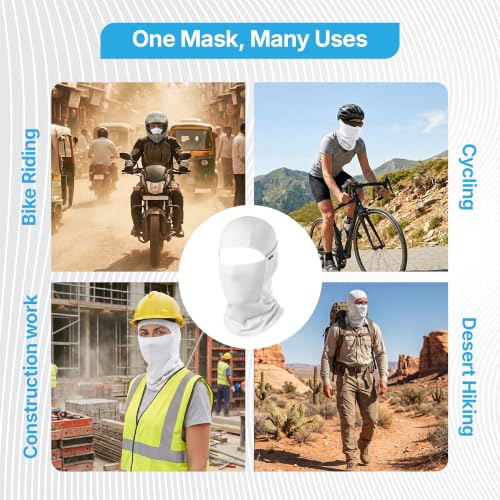 Image of Kingsway Balaclava Face Mask for Bikers - UPF 50+ UV & Dust Protection | Full Face Mask for Men & Women | Premium Riceknit Helmet Liner