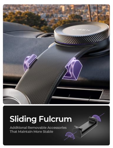 LISEN for MagSafe Car Mount for iPhone 18 Pro Max, Magnetic Phone Holder for Car, Magnetic Car Phone Mount, Dashboard Suction Phone Mount, 360° Adjustable Memory Alloy Bendable Arm for iPhone 18 17 - image 6