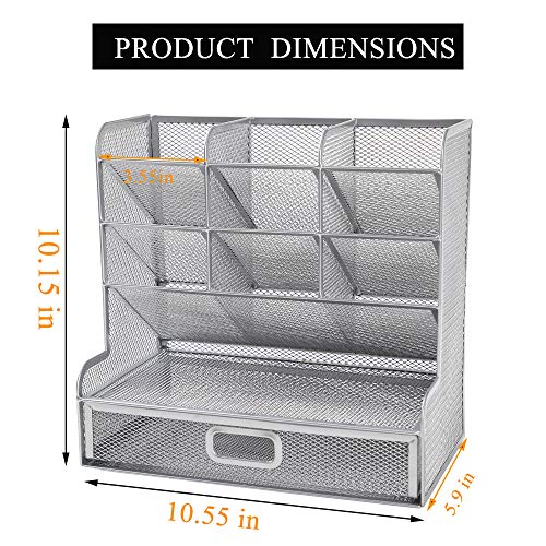 Vikmyer Mesh Desk Organizer Multi-Functional Desktop Stationery Pen Holder Box for Home Office School Supply Storage Rack - Image 4