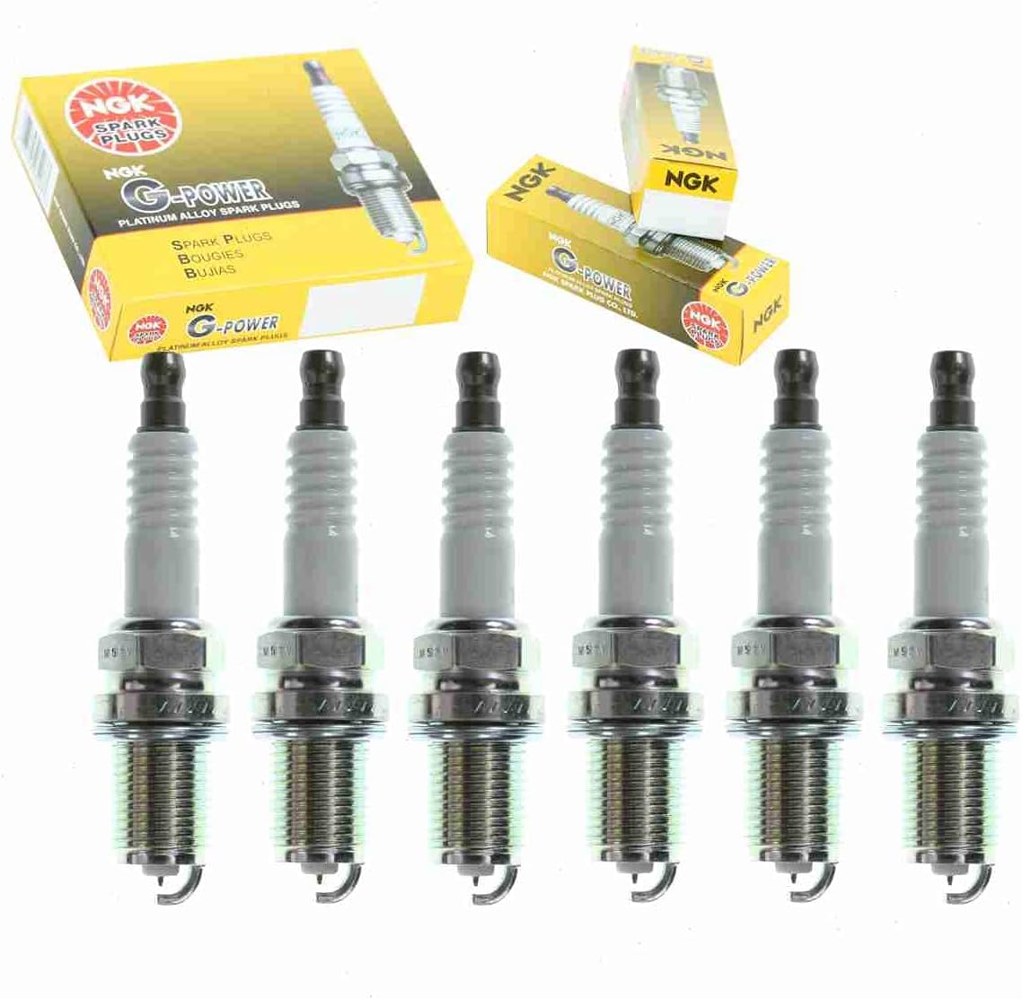 6 pc NGK G-Power Spark Plugs compatible with Isuzu Rodeo 3.2L V6 1996-2004
