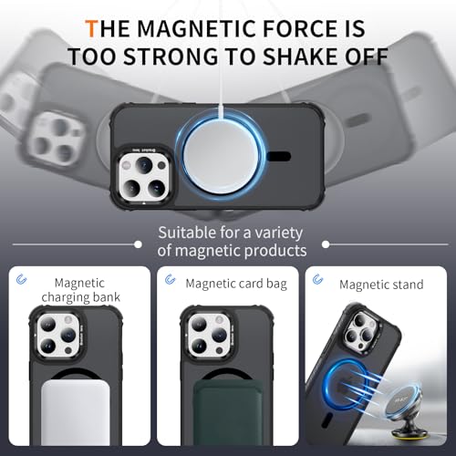 Coque iPhone 14 Pro Max magnétique noire avec support intégré compatible MagSafe - 3