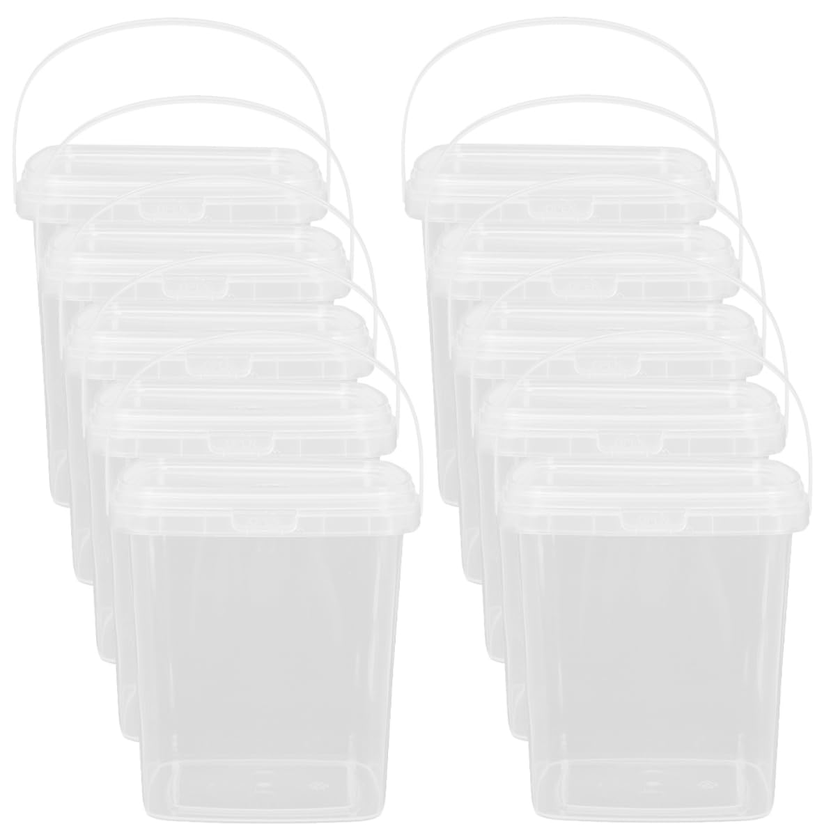 CRILSTYLEO Square Ice Cream Bucket Homemade Food Buckets Ice Cream Bucket Set with Lid 300ml Mini Ice Cream Buckets Storage Containers Bulk Ice Cream Containers