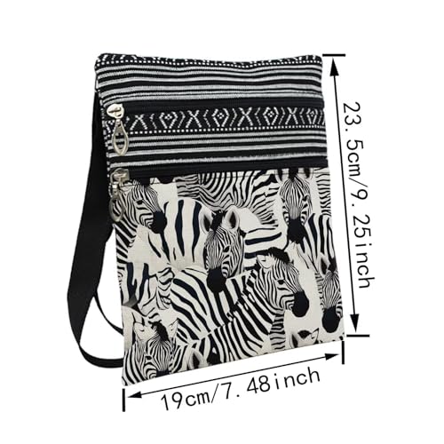 Zebra Messenger Bag Small Ethnic Pattern Printed Adjustable Strap Crossbody Zipper Bag Zebra Phone Bag Wallet Cute Shoulder Handbag for Women2