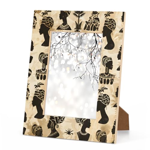 FGDCBGFB Glimpse Into African American Culture Picture Frame 5×7, Ethnic Heritage Themed Wooden Photo Frame, Vertical Or Horizontal, Wall & Tabletop Display For Collage Home Gallery Decor