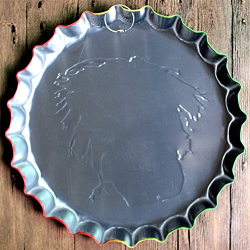 Vancytop American Flag Pattern Cap Shape Vintage Retro Metal Tin Sign For Bar Home Living Room Decorative,Diameter:15.7" #TOP1