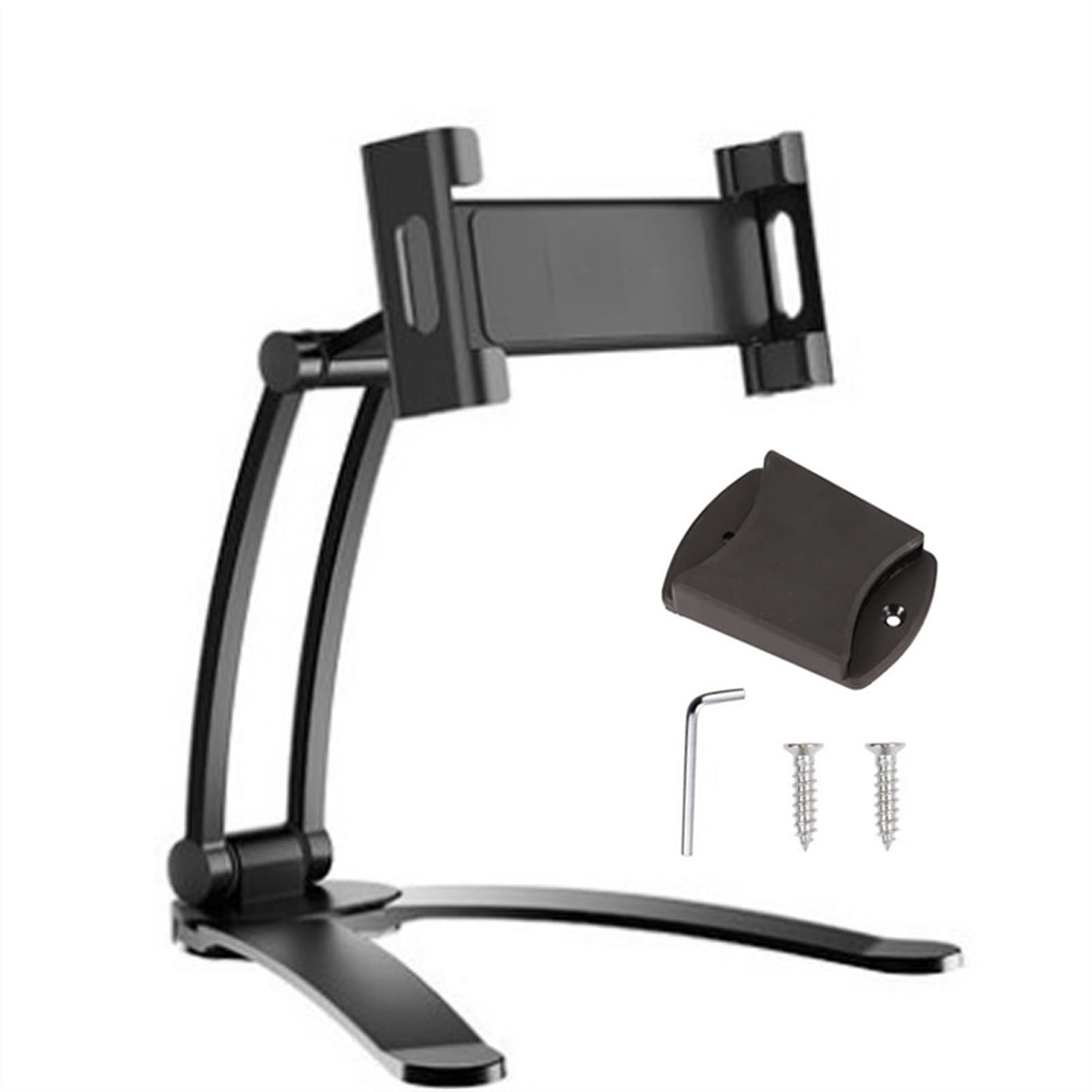 Supporto for Tablet del Telefono Desktop, Base del Supporto for Tablet flodable in Alluminio, Supporto Desktop Completamente Regolabile for Telefono Tablet 5-13 Pollici (Color : Black)