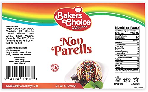 Bakers Choice Rainbow Nonpareils Sprinkles, Cake Sprinkles And Toppings Non Pareil Sprinkles Gluten Free - Dairy Free - Kosher - 12 Ounce. #TOP3