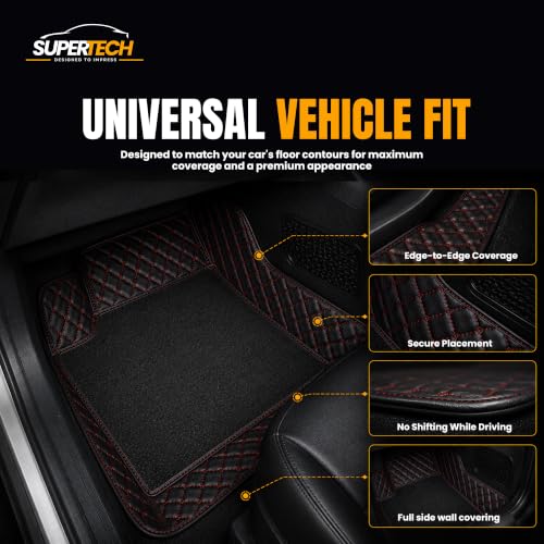 Image of 7D Car Floor Mat for Hyundai Aura 2020-2025 | Black Red