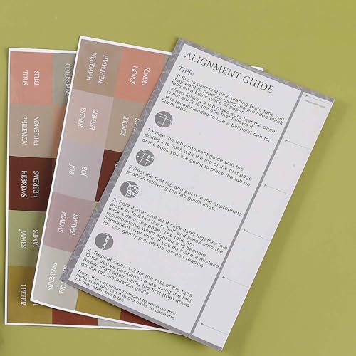 Laminated Bible Tabs, Reposition Large Print Stickers, Easy to Read and Apply Bible Tabs for Women and Man (Earth Tone)