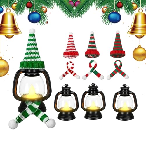 Faroles de muñeco de nieve de Navidad, decoración de fiesta de vacaciones, mini linternas de muñeco de nieve, decoraciones de invierno para interiores y exteriores, árbol de mesa, vacaciones de