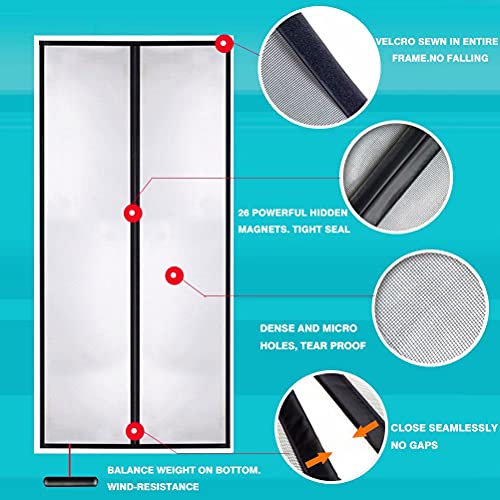 Screen Door Mesh, Heavy Duty Door Screen Closure Reinforced Fiberglass Mesh