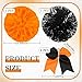 Hanaive Set of 3 12 Inch Cheerleading Pom Poms and Large Cheerleader Ponytail Bow Holder for Girl Large Metallic Cheerleader Pom Poms for Sports Team Cheering (Orange and Black)