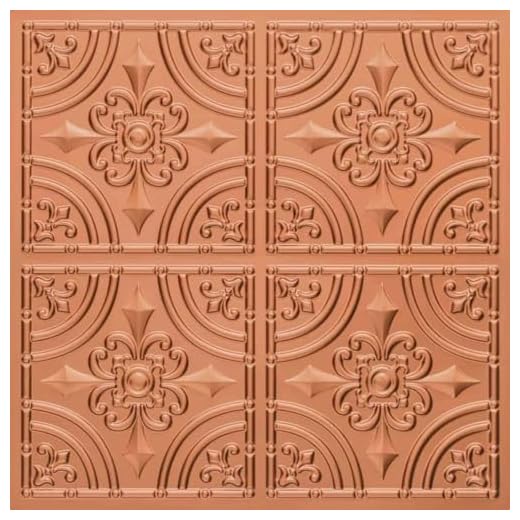 Wrought Iron-Faux Tin Ceiling Tile -Copper 25-Pack