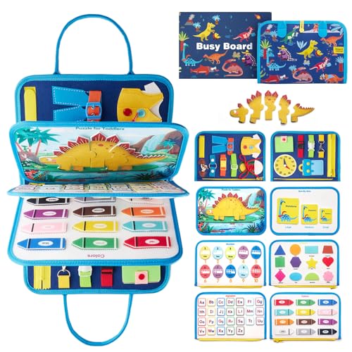 Image of Giant Cabbage Busy Board Sensory Toys for Toddlers 1 2 3 4, Toddler Travel Activities Educational Toys, Montessori Toys for 2 3 4 Year Old Boys Girls Gift, Dinosaur