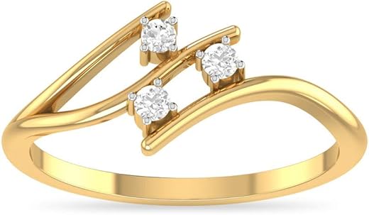 Aucent by PC Jeweller The Yamila 18KT Yellow Gold and Diamond Rings