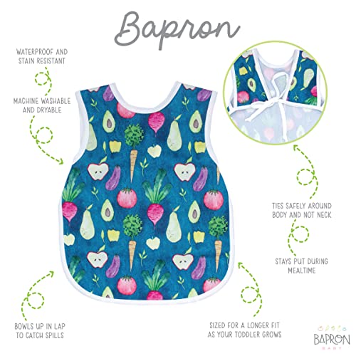 BapronBaby Organic Produce Bapron - No Neck Tie Safer Bib for Baby& Toddler - Soft Waterproof Stain Resistant - Machine Washable - Sz Baby/Toddler 6m-3T2