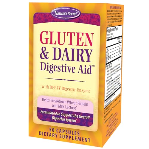 Nature's Secret Gluten & Dairy Digestive Aid - 50 Capsules - Helps Break Down Wheat Protein & Milk