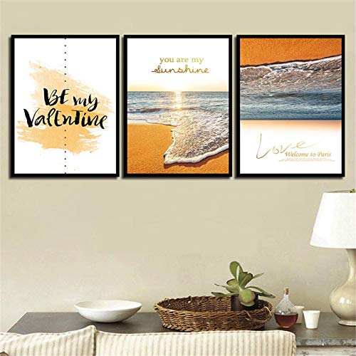 Vague nordique affiche bord de mer salon lumineux grand format 50x70cm pour déco chambre cocooning