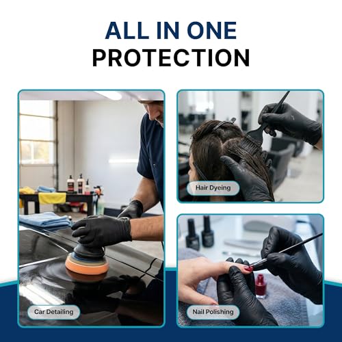 Schneider Nitrile Exam Gloves, 4 Mil Black Gloves Disposable Latex Free Powder Free, Food Safe for Cooking, Food Prep, Clean (100, Medium)