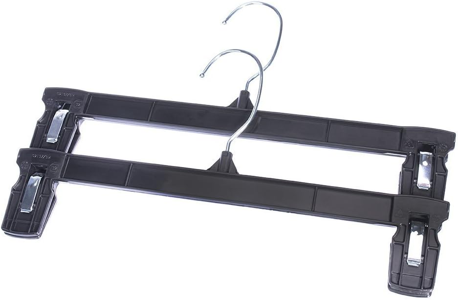 Hanger Central Heavy-Duty Black Plastic Closet Pants Hangers, 12 Inch, 100 Pack