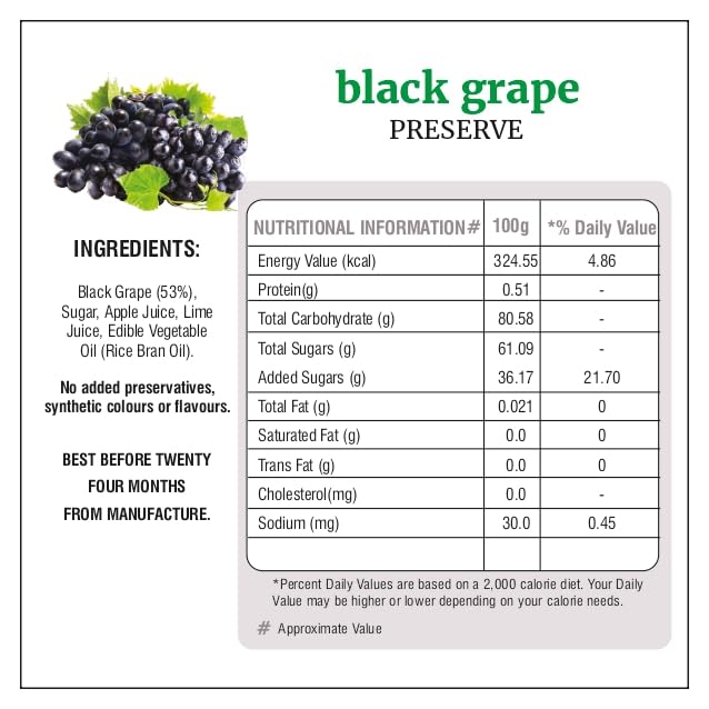 Bhuira Black Grape Preserve - 240g | All Natural, No Added Suga No Added Preservatives, Artificial Colors | Handmade Himachal Vegan Spread | Breakfast Dessert Jam | Healthy Snack, Pack of 2 - Image 2 thumbnail