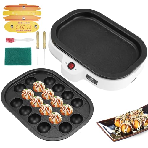 BAOSHISHAN Elektrische Takoyaki Maker Octopus Ball Maschine 20 Löcher Takoyaki Gerät für Zuhause...