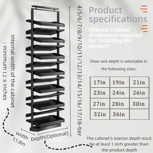 Étagère à chaussures réglable et meuble de rangement vertical 11 niveaux