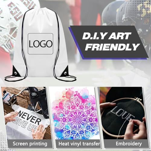 Image of Shappy Drawstring Backpack Bulk Sports Gym Cinch Bag Polyester String Bag for Men Women(10 Colors,60 Pcs)