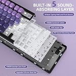AJAZZ x ATTACK SHARK X85 Mechanische Tastatur,75% Kabellose Gaming-Tastatur mit Knopf,5-Lagige Polsterung,Seitlich Bedruckte PBT-Tastenkappe,BT5,1/2,4 GHz/USB-C,Hot-Swap-Linearschalter,RGB,für PC,MAC – Bild 5